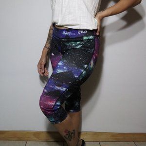Fila Capri Knee-Length Galaxy Yoga Workout Athletic Pants Women's Size Medium